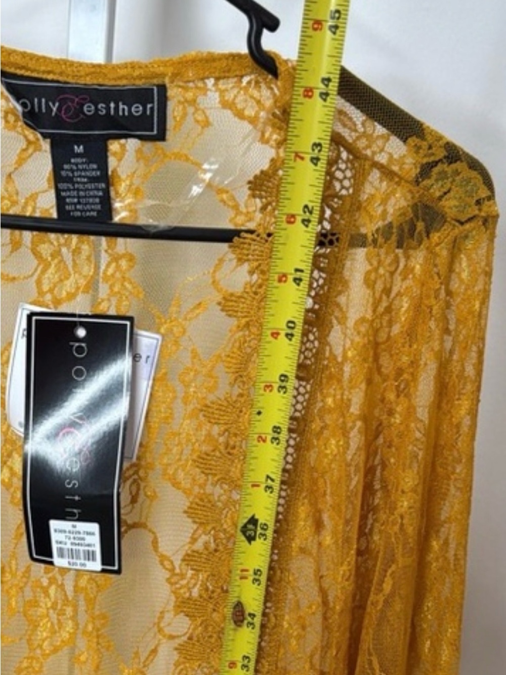 Polly & Esther Mustard Lace Kimono - Picture 9 of 9